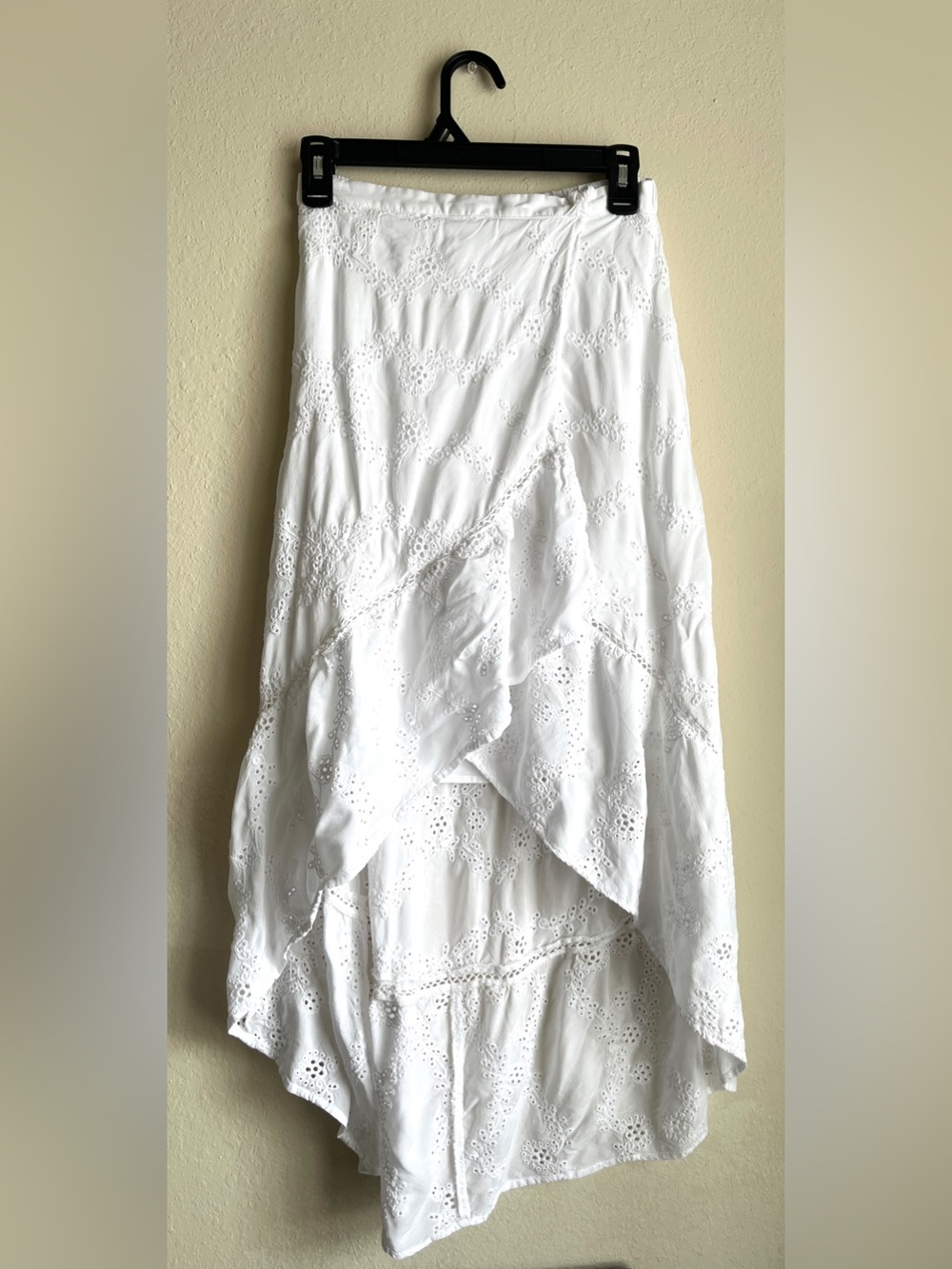 Young Fabulous & Broke Women's White High-Low Eyelet Skirt